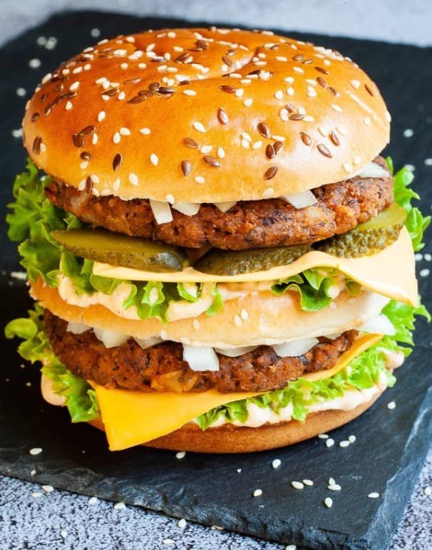 Vegan Big Mac Burger TVP recipes